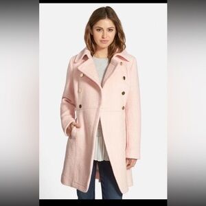 Guess Blush Pink Double-Breasted Pea Coat